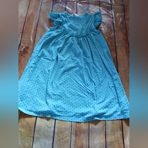 Blue A-line Sundress with Flutter Cap Sleeves